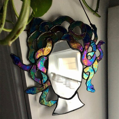 Medusa Stained Glass Suncatcher Mirror