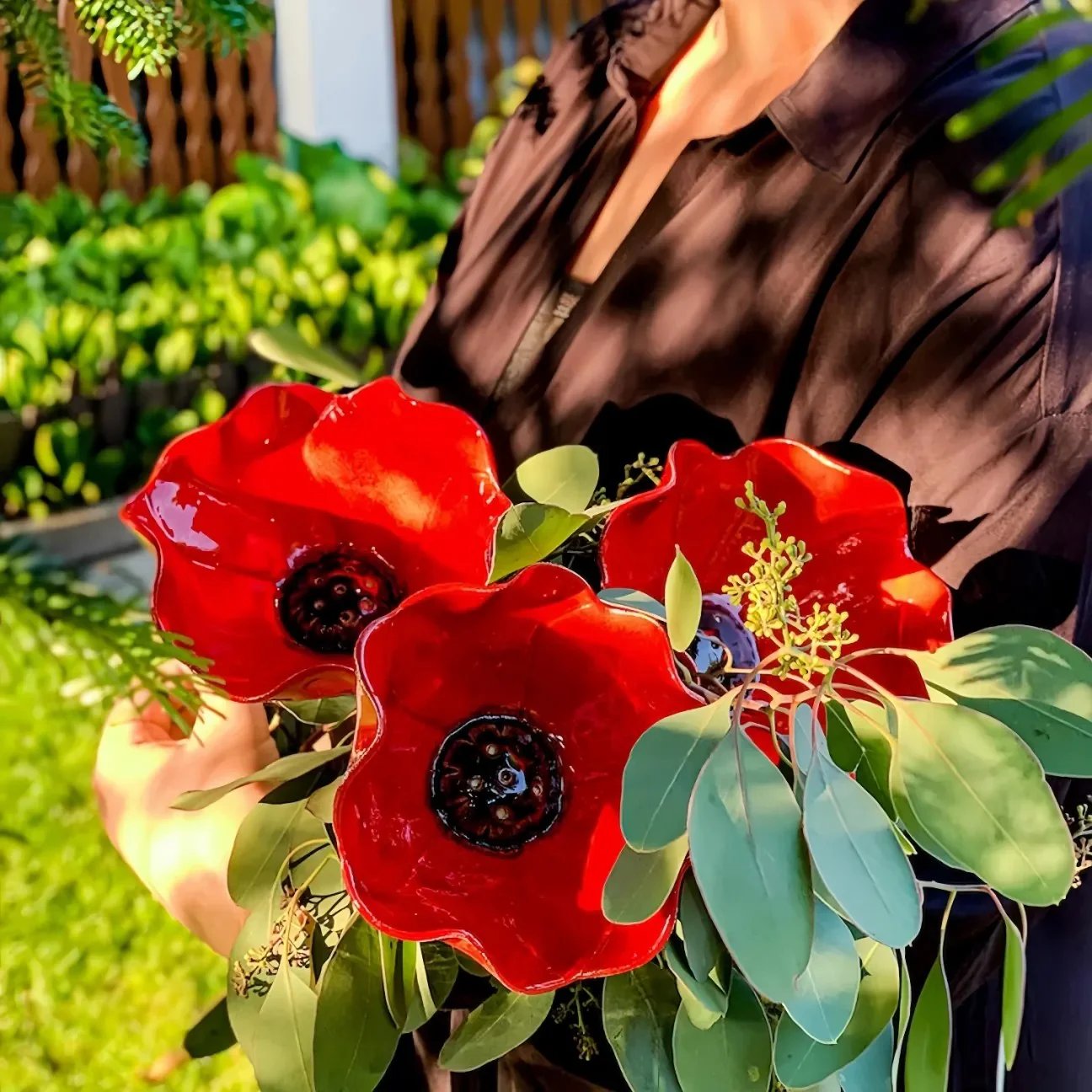 🐦 Handcrafted Outdoor Metal Flower Garden Stakes