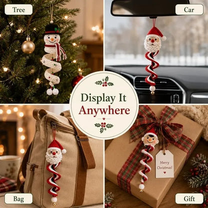 🎉☃️ Crochet Snowman Spiral Ornament DIY Kit | Complete Beginner-Friendly Set with Soft Yarn, Crochet Hook, Festive Beads, Snowflakes & Step-by-Step Guide 🧶🎄✨