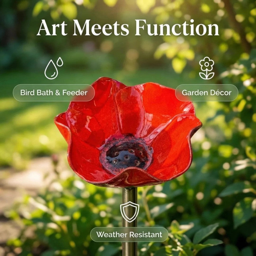 🐦 Handcrafted Outdoor Metal Flower Garden Stakes