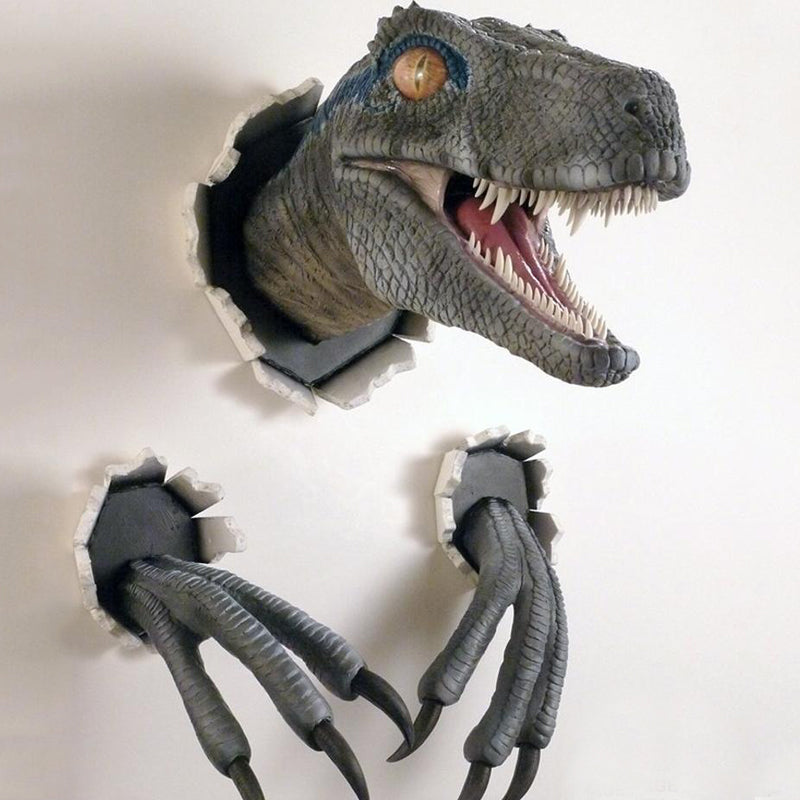 Wall Bursting Velociraptor Decorations