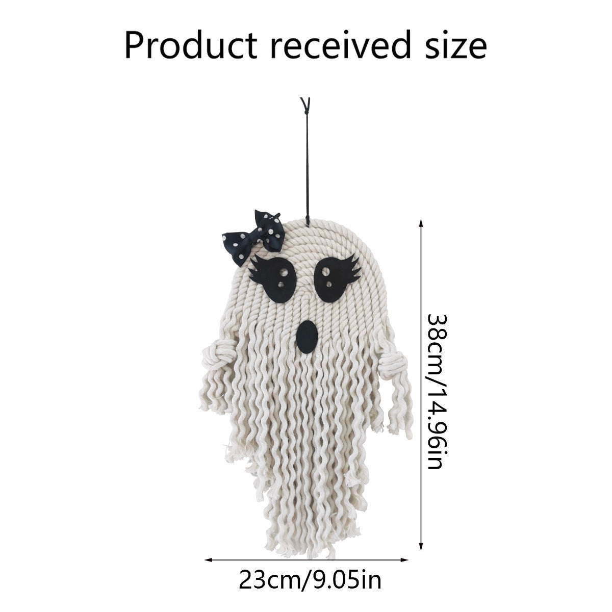 Halloween Hand-Woven White Ghost Wall Hanging Kit
