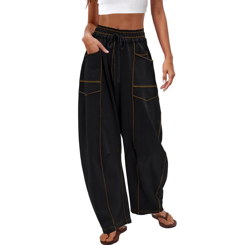 Women's Baggy Barrel Pants Wide Legs, Big Pockets, Zero Stress