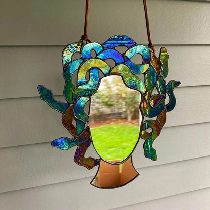 Medusa Stained Glass Suncatcher Mirror