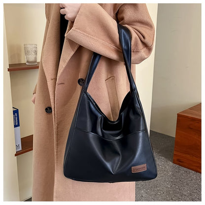 Simple PU leather tote bag