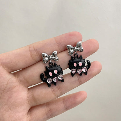 2023 New Funny Small Black Cat Earring for Women Girl Fashion Cute Animal Earrings Fashion Party Jewelry Gifts Wholesale