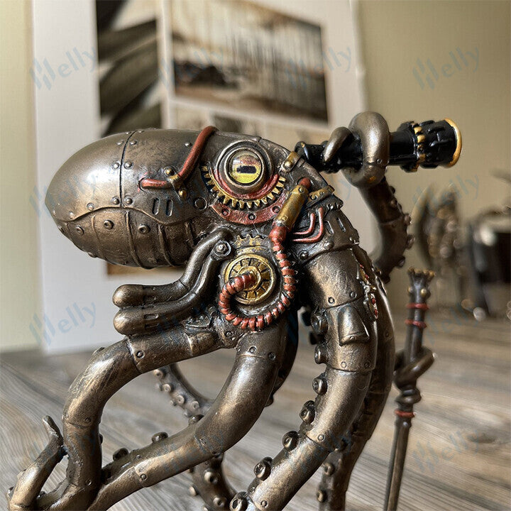 Steampunk Seabed Hiker Octopus Statue Decor