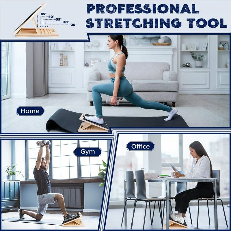 Portable Wooden Slant Board for Calf Stretching