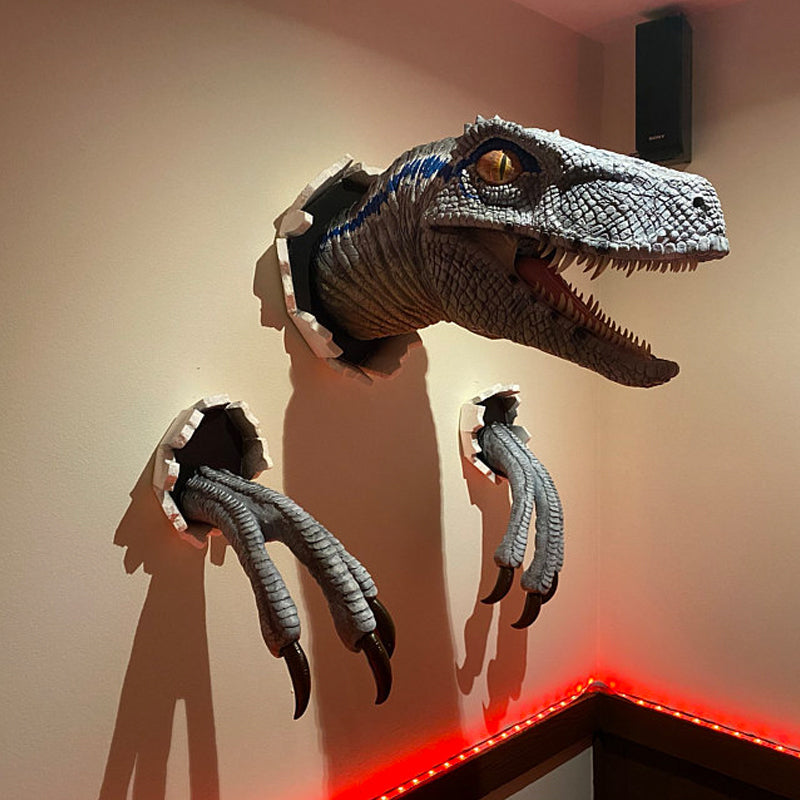 Wall Bursting Velociraptor Decorations