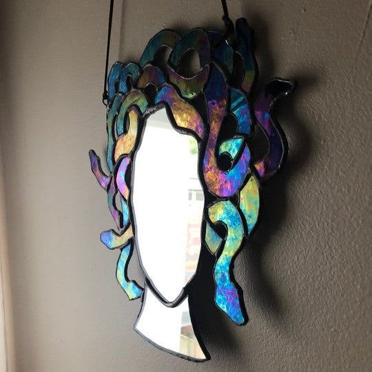 Medusa Stained Glass Suncatcher Mirror