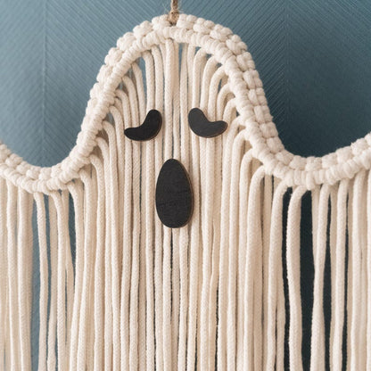 Halloween Hand-Woven White Ghost Wall Hanging Kit