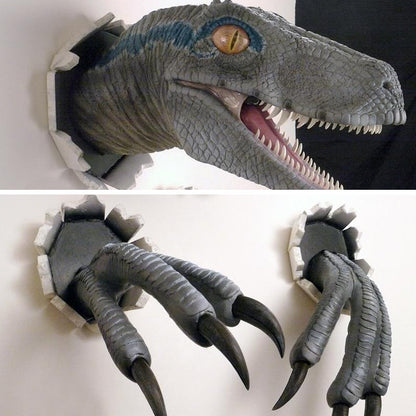 Wall Bursting Velociraptor Decorations