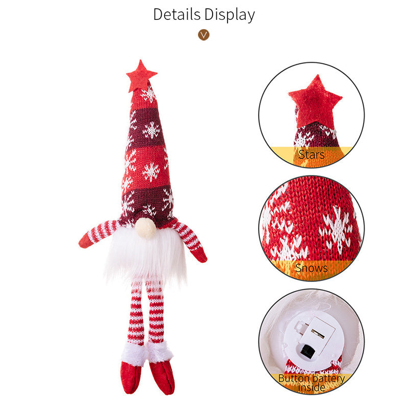 Faceless Christmas Gnome Doll Lights Hanging Ornament