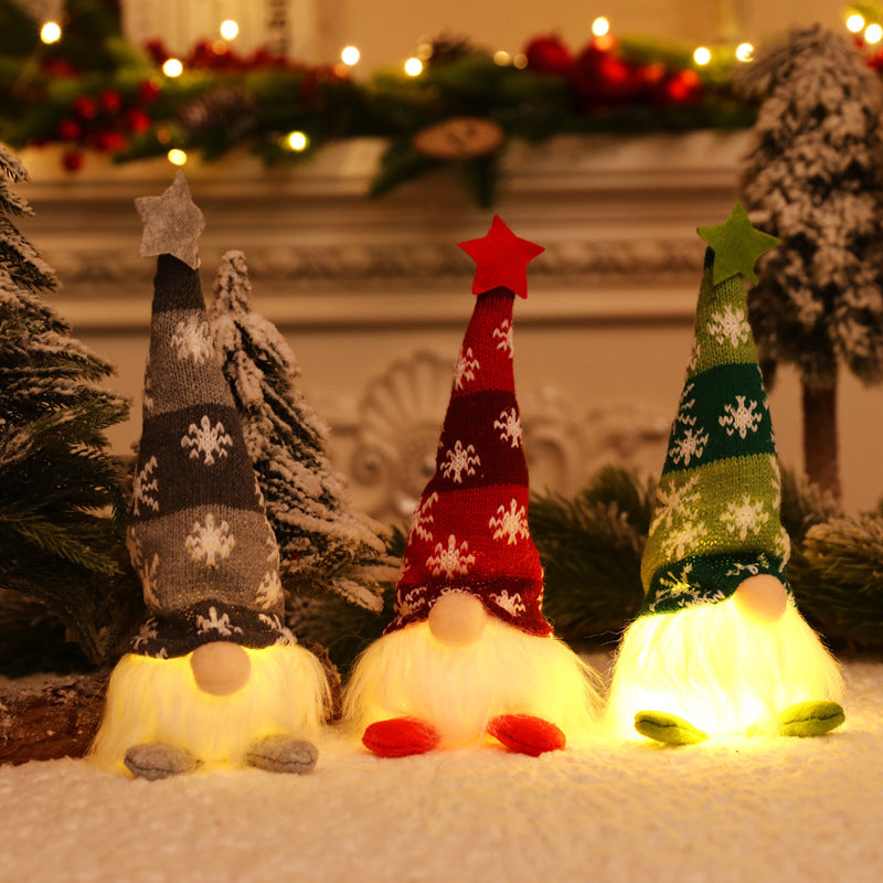 Faceless Christmas Gnome Doll Lights Hanging Ornament