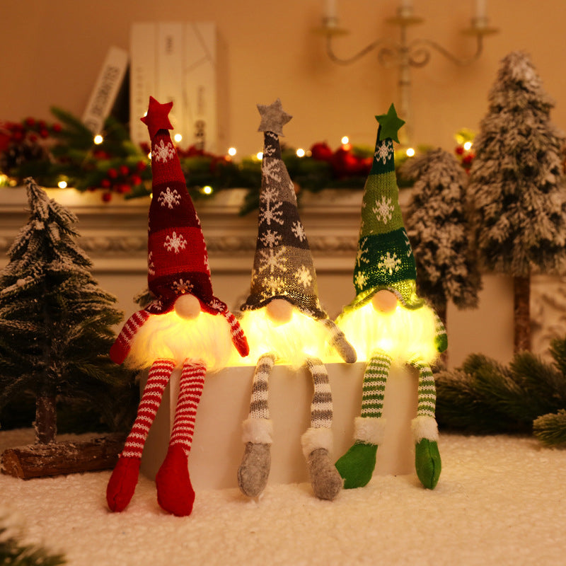 Faceless Christmas Gnome Doll Lights Hanging Ornament