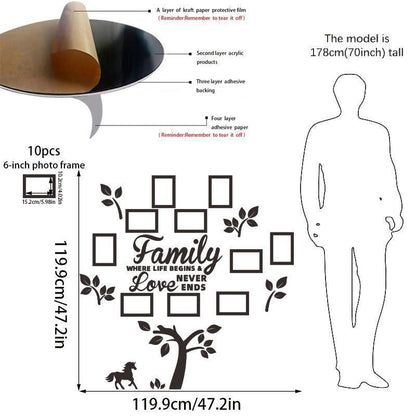 3D Family Tree Photo Frame Wall Sticker