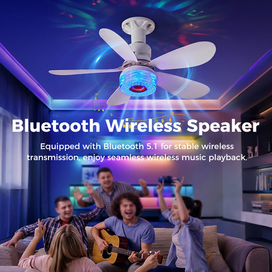 ✨3-in-1 Ceiling Fan with Light & Bluetooth – RGB, Quiet, Smart
