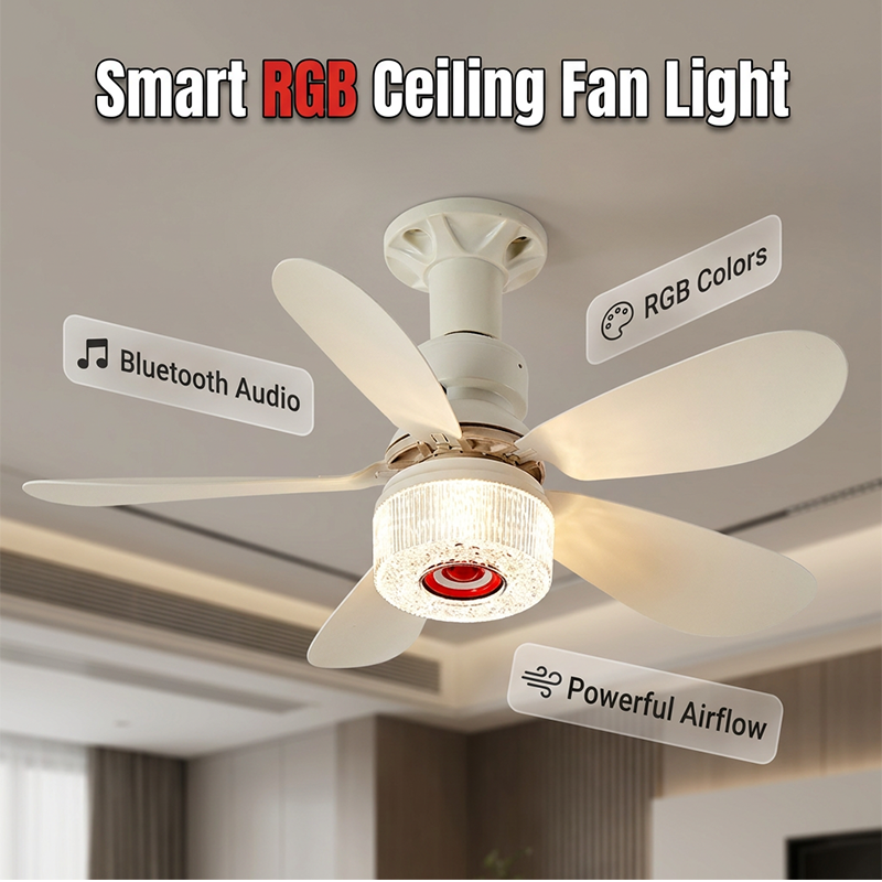 🌀  50% OFF! ✨ 3-in-1 Ceiling Fan with Light & Bluetooth – RGB, Quiet, Smart 💡